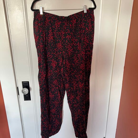 Victoria Secret Heart Print Pajama Set Red and Black SZ XL - Picture 6 of 11